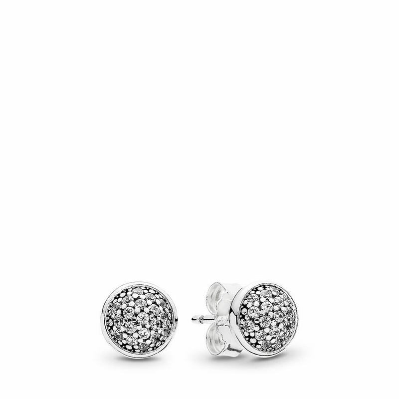 Pandora Dazzling Droplets Stud Earrings - Sterling Silver/Cubic Zirconia - Canada | BK8259JN